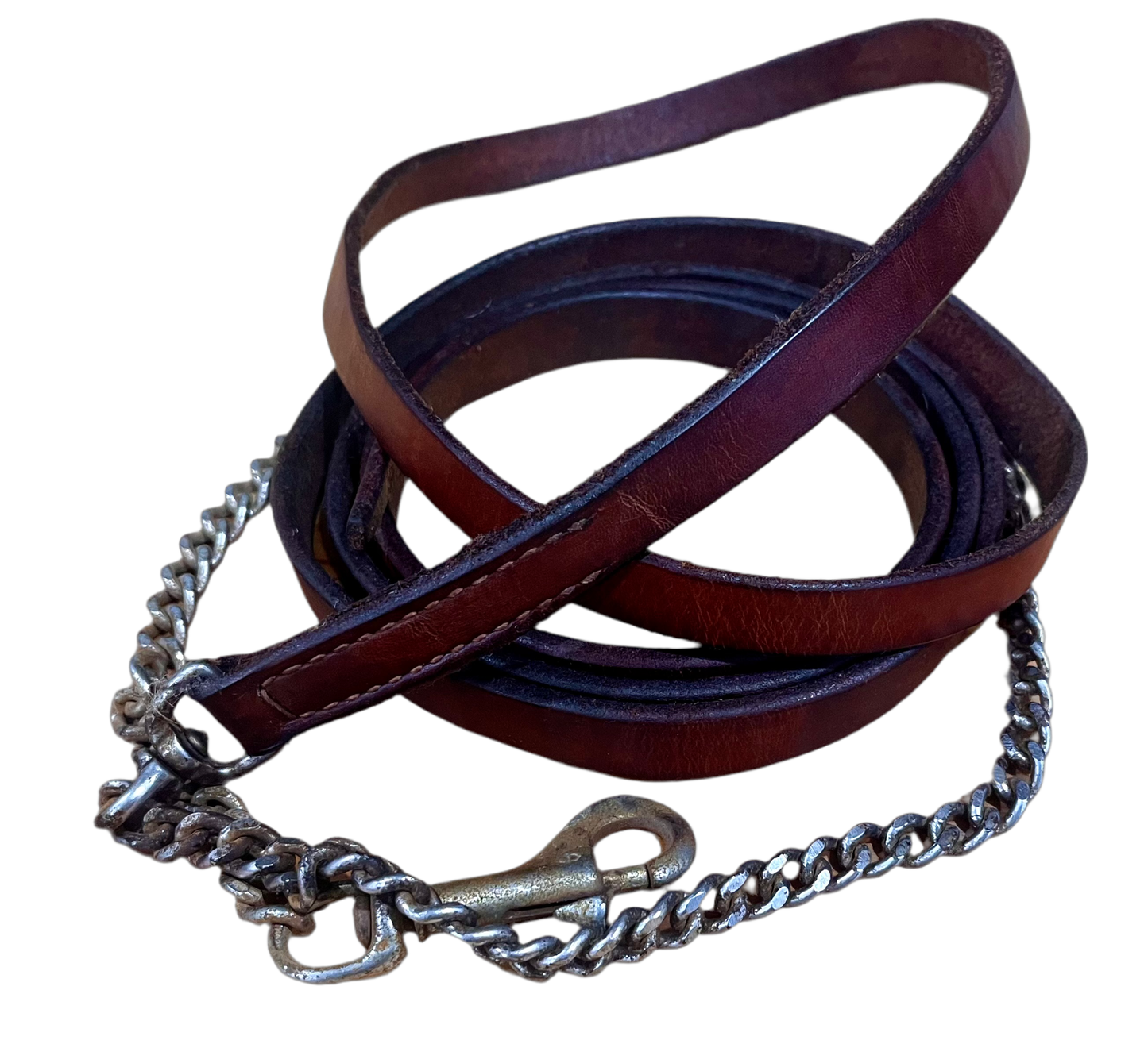 Leather Show Lead with Flat Chain