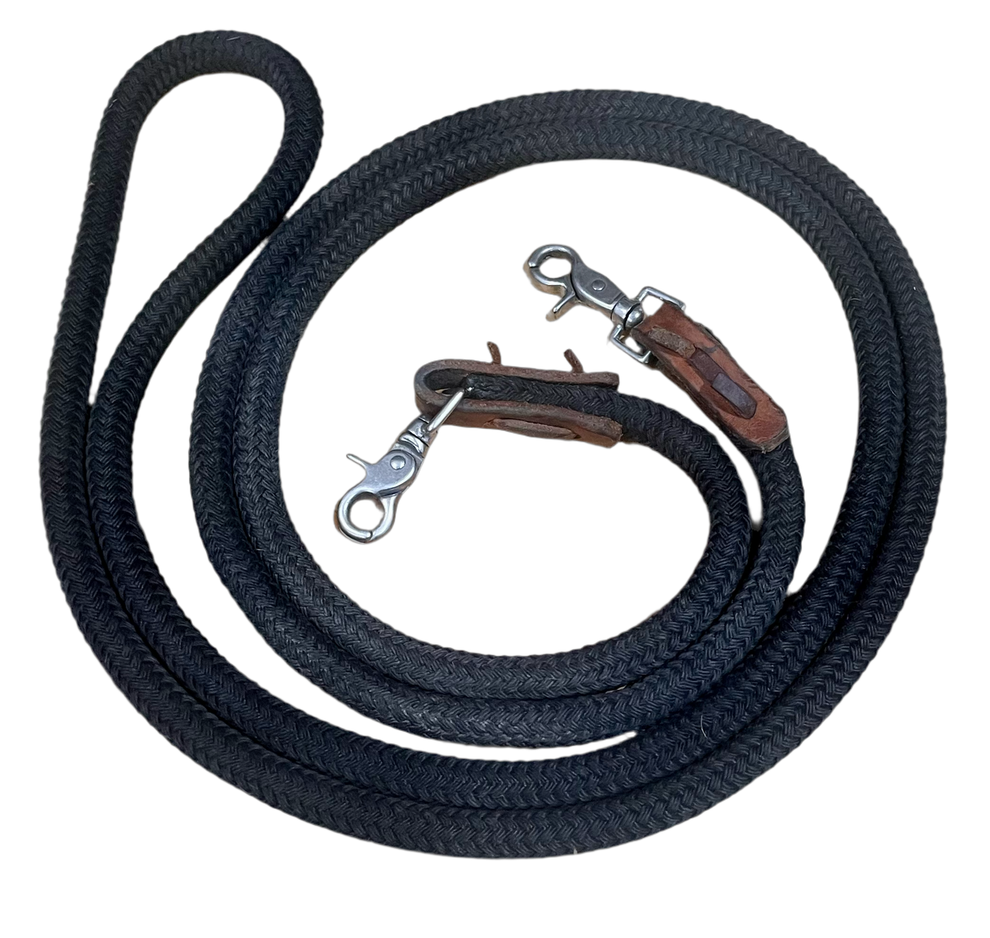 1" Round Roping Rein Nylon with Snaps