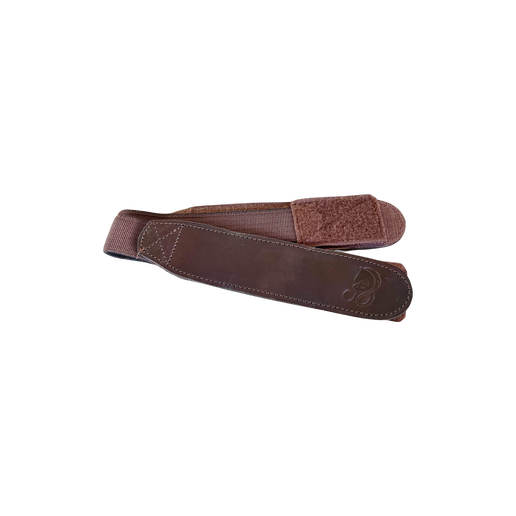 Brown knee guard straps