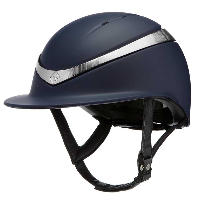 Navy helmet with silver accent