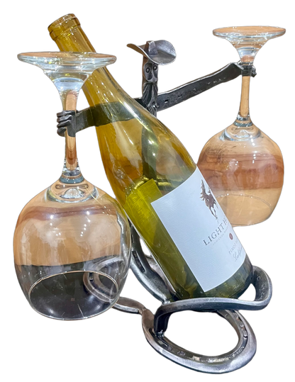 Cowboy Wine Glass and Bottle Server | Brian Crandall Art