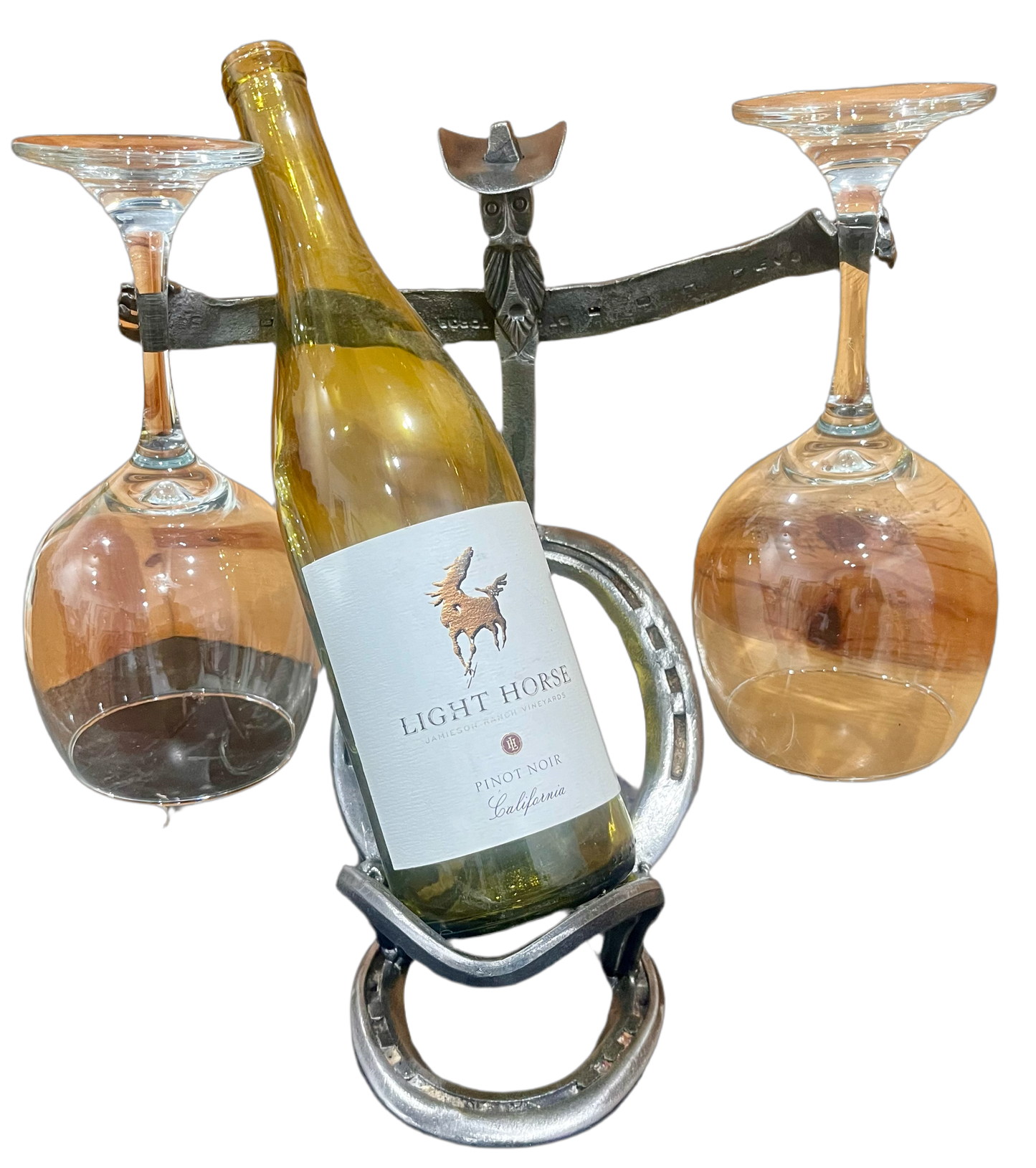 Cowboy Wine Glass and Bottle Server | Brian Crandall Art