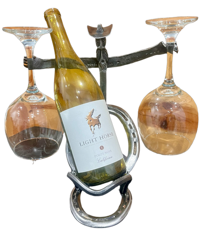 Cowboy Wine Glass and Bottle Server | Brian Crandall Art