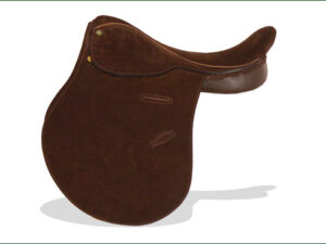 Chocolate colored all suede polo saddle