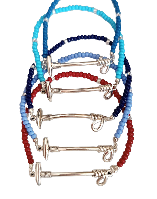 Set of five bracelets, various colors