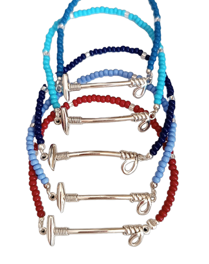 Set of five bracelets, various colors