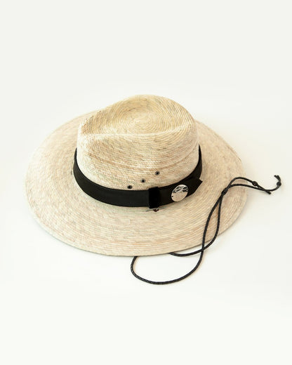 Woven hat with black band