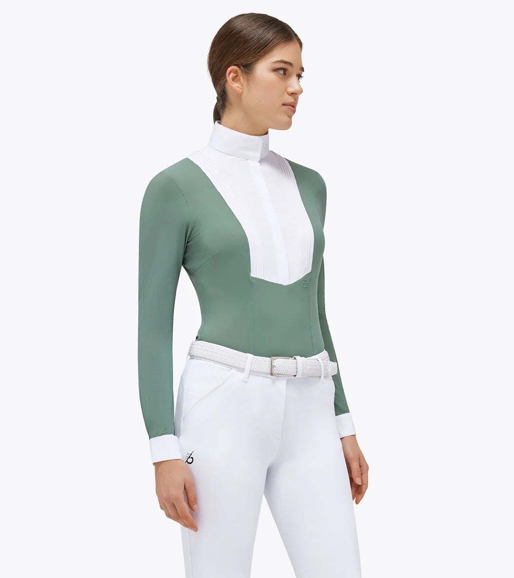 Women's competition shirt in green with white accents