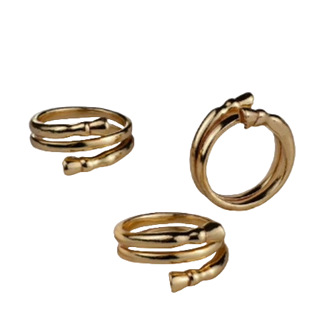 Three gold cavallo rings