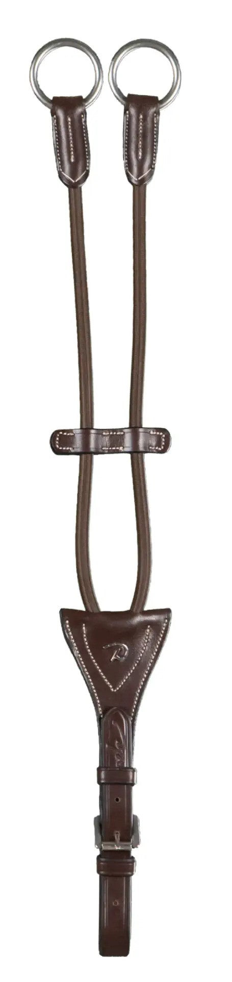 Dark brown elastic running martingale attachment