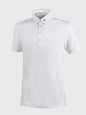 Men's white, short-sleeved competition shirt