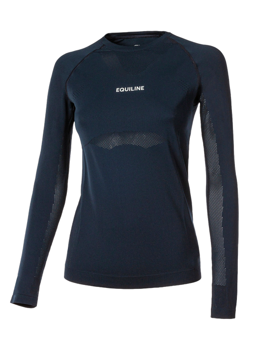 Long-sleeve training top with mesh vents