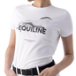 Model in white tee shirt with logo