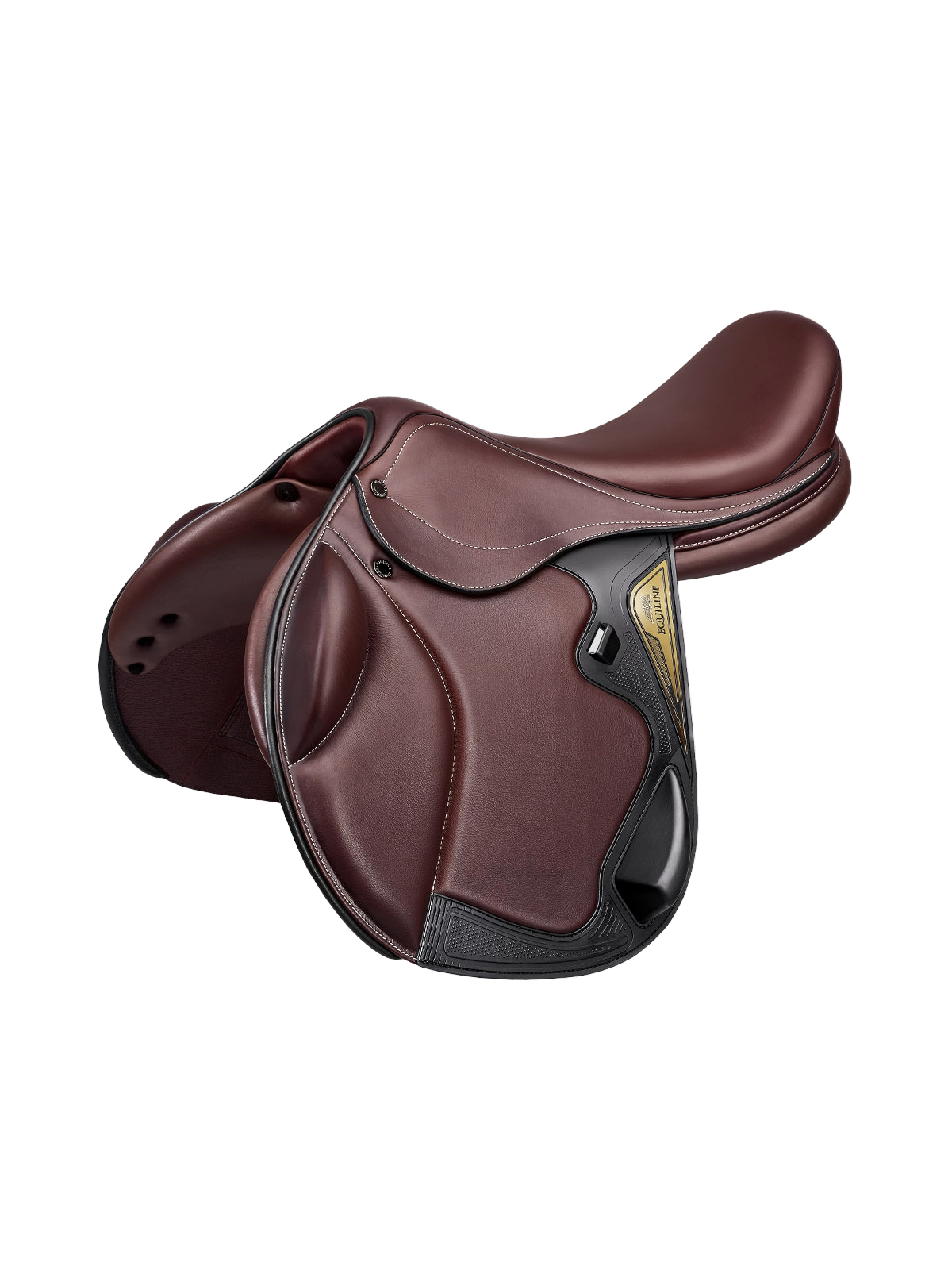 Brown leather jumping saddle