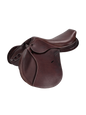 Brown leather jumping saddle