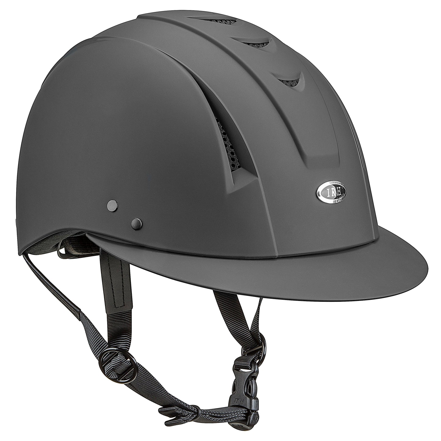 Matte black riding helmet