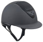 Matte black riding helmet with glossy accents