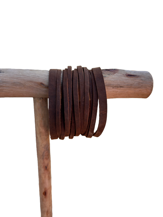 Leather bracelet on stand