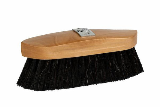 Wood-back brush with horsehair bristles