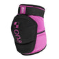 Close-up of black and pink elbow guard