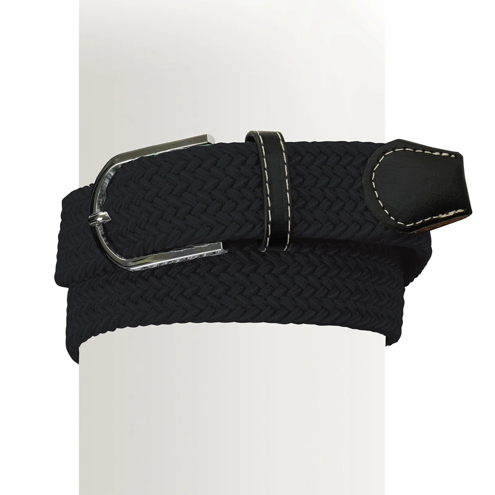 Black belt with braided pattern