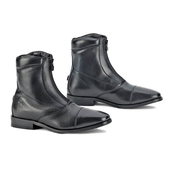 Black leather zippered paddock boot