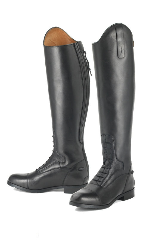 Pair of children's black leather field boots