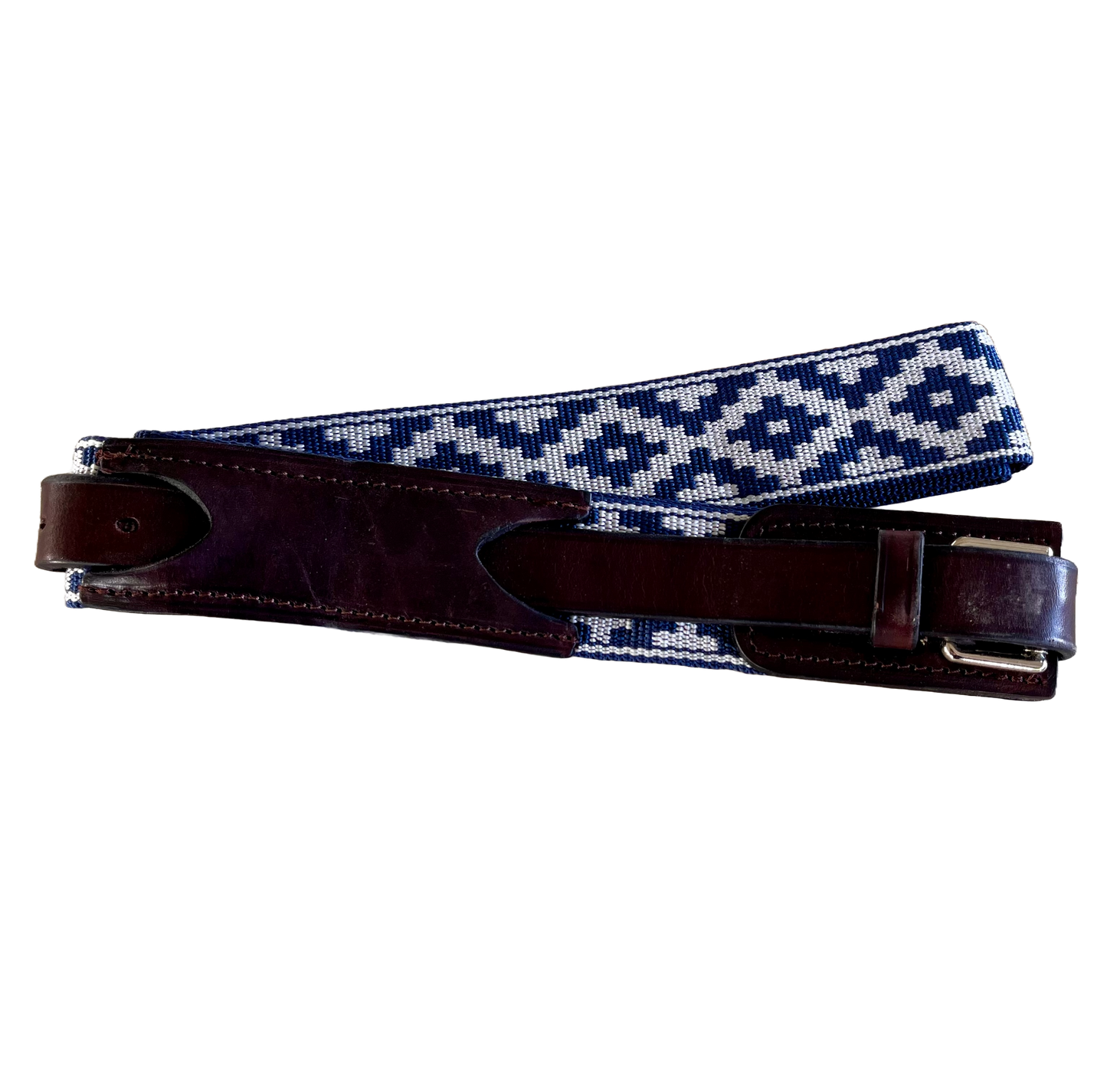 Overgirth in navy blue and white pampa pattern