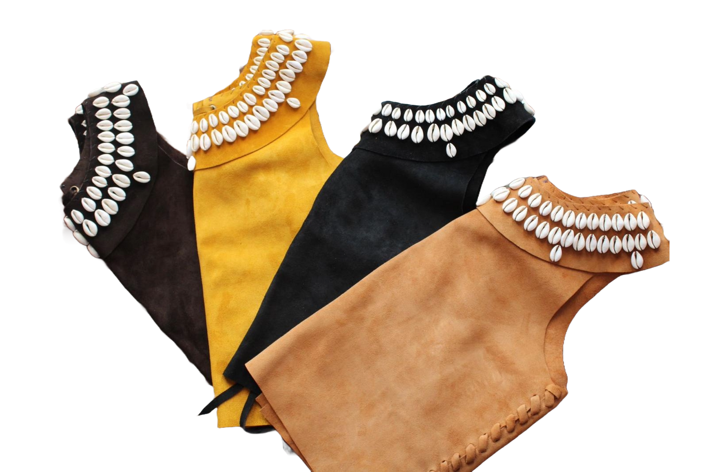 Four shell tops in various colors