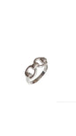 Sterling ring with snaffle accent