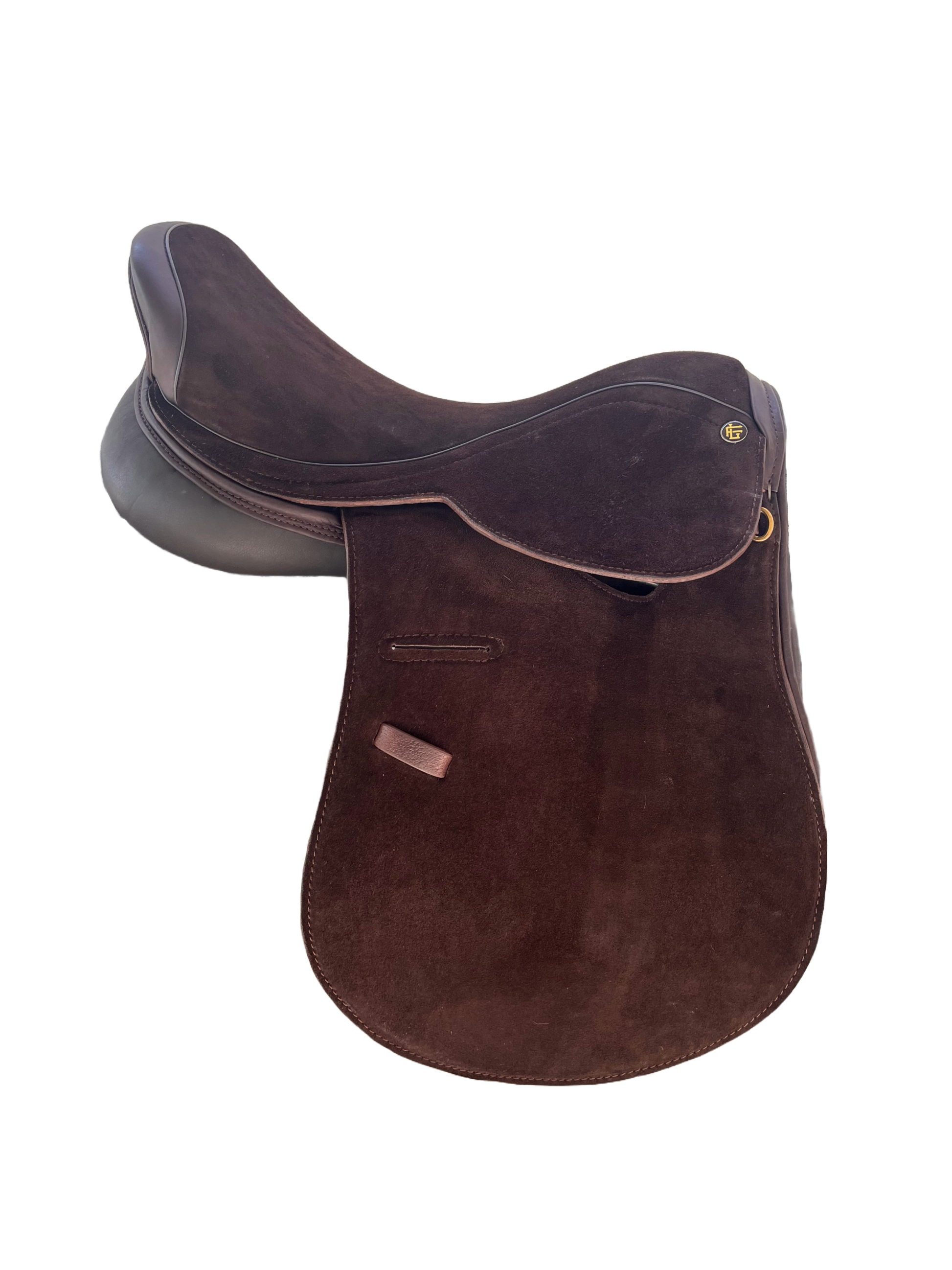 Chocolate suede saddle right view