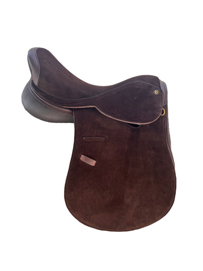 Chocolate suede saddle right view