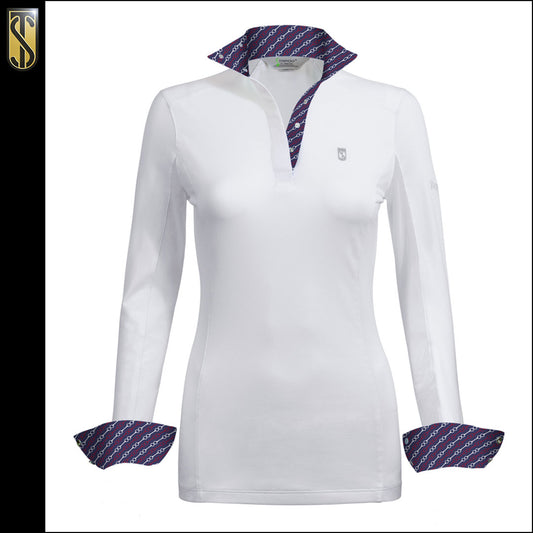 White long-sleeve competition shirt