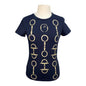 Navy tee with bits print