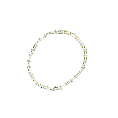 Bracelet in white opal and gold