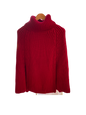 Crimson red wool poncho