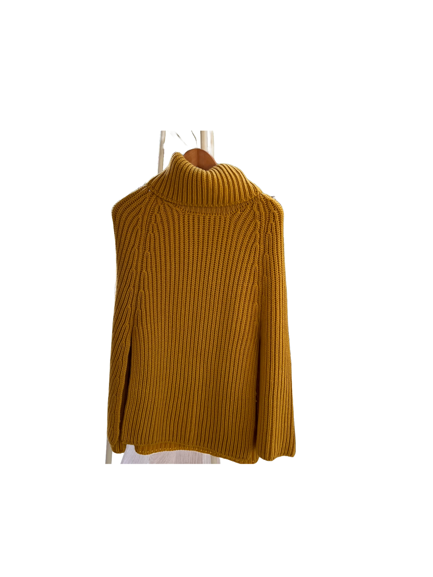 Mustard wool poncho