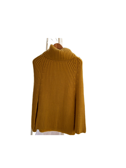 Mustard wool poncho