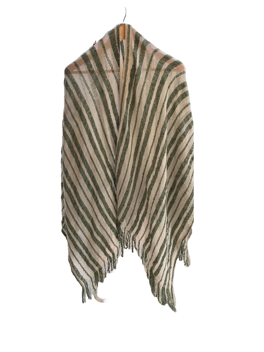 Green and white striped shawl