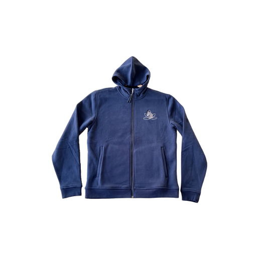 Blue zippered hoodie