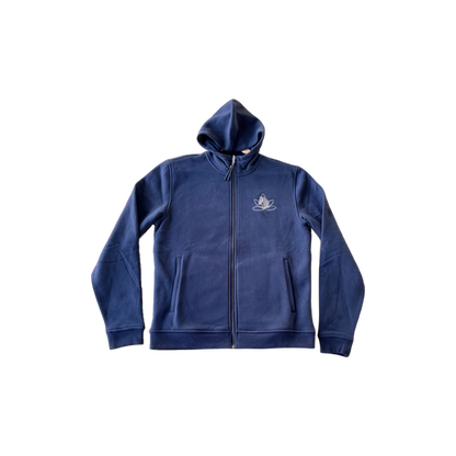 Blue zippered hoodie