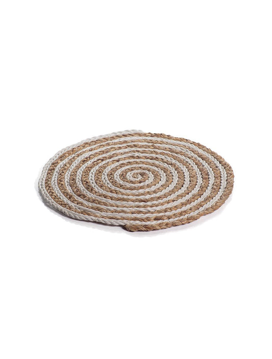 Natural woven grass and plastic placemat