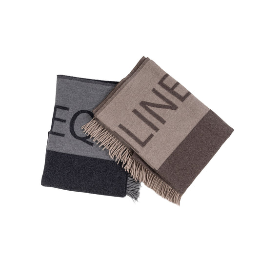 Equiline wool blankets in brown and gray